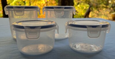 Set of 4:  .6qt and .4qt  Lock & Lock  Covered Bowls Food Storage Containers