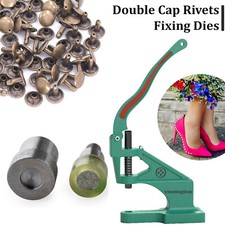 Green Hand Press Machine and Two Piece Double Cap Tubular Rivets Setting Dies