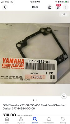 NOS Yamaha Carburetor Float Bowl Gasket – 12R-14984-00 – Fits FJ600, XJ700, XJ900, XS400 – OEM Japan
