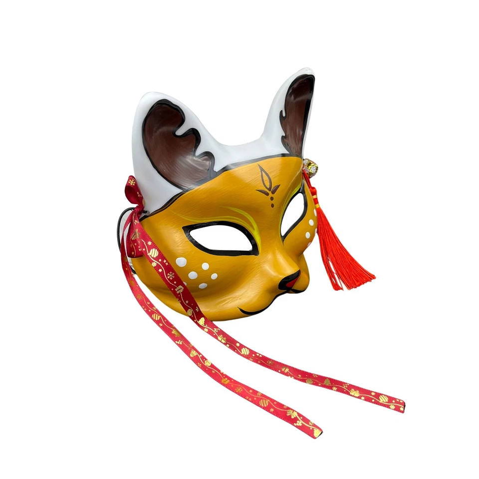 Kitsune Mask for Christmas Eve, New Year Fox Cat Deer Santa Claus Trees Masks - Image 2 of 3