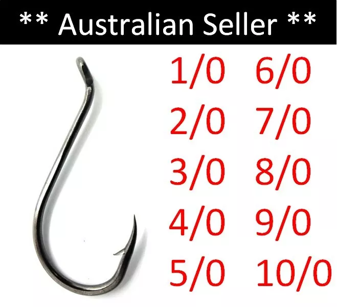 Lowest Price ** Octopus Beak Suicide Fishing Hooks, Size 1/0 to 10/0