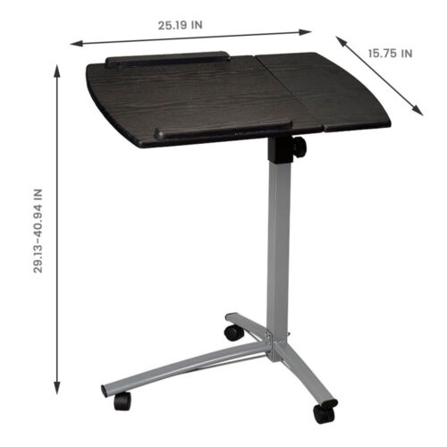 Angle Height Adjustable Rolling Laptop Desk Stand Sofa Bed Notebook PC Table - Picture 2 of 7