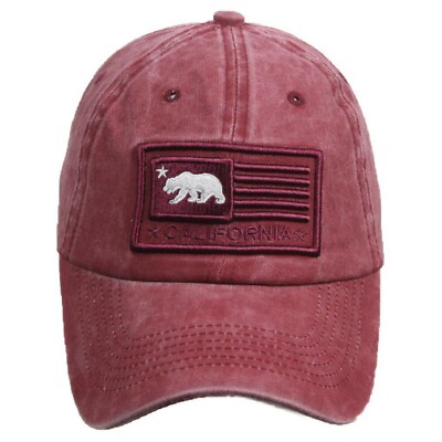 Baseball Cap California Sun Dad Hat Cotton Hip Hop Cali Bear Adjustable Hiking