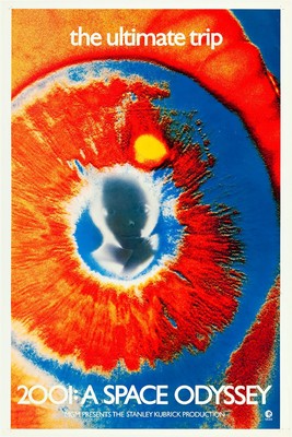 2001 : L'Odyssée de l'espace - Style œil psychédélique - affiche 1969