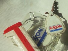 vintage Exxon gas lot pyroglazed glass ashtray, keychain & metric reader