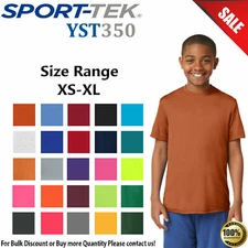 SPORT TEK Youth Moisture Wicking Dry Fit Workout Short Sleeve T-Shirt NEW YST350