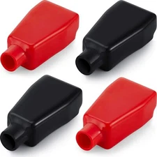 Battery Terminal Insulating Protector Boat Cars Battery Cable Covers Cap, 4pcs