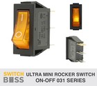 Ultra Mini ROCKER TOGGLE SWITCH ON-OFF Orange LED Full Illuminated 12v 24v 13x30