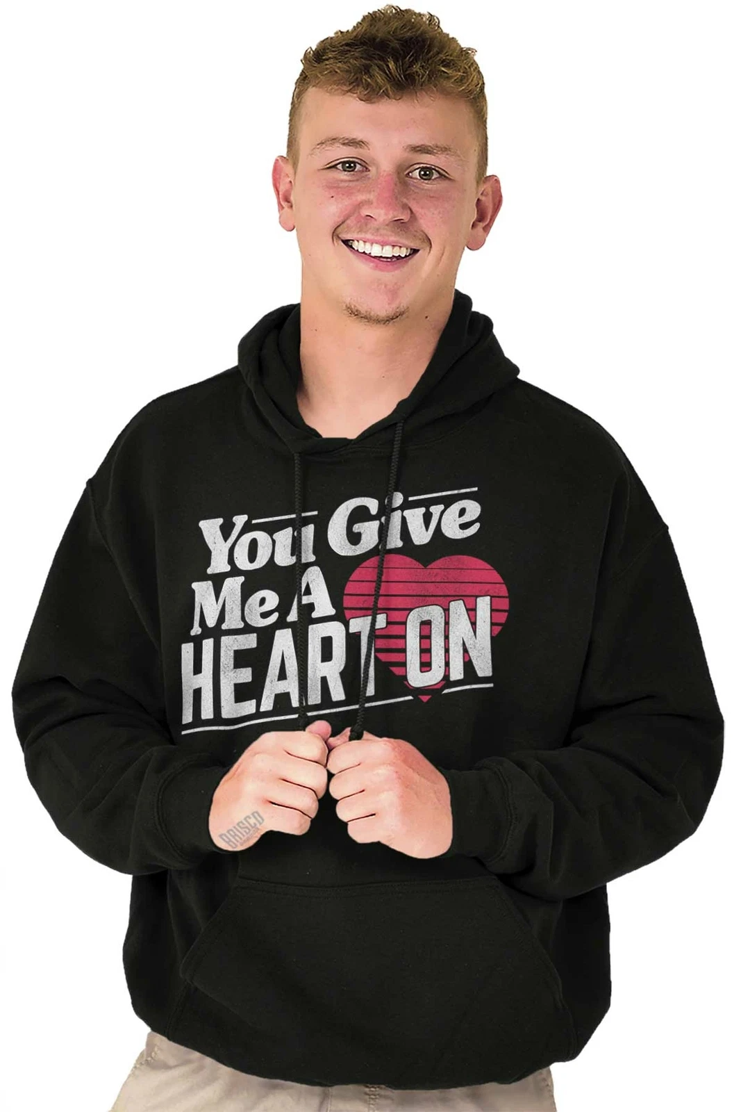 Felpa con cappuccio uomo divertente San Valentino mi dai un cuore