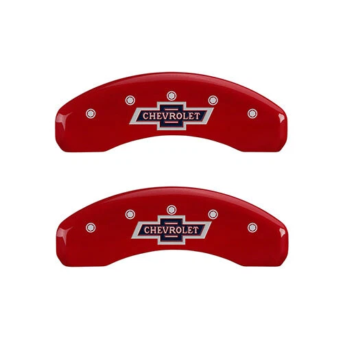 Cubiertas de pinza de freno MGP rojas delanteras + traseras "Chevrolet" Silverado 2500 HD 2011-2019 Foto 3 de 4