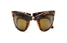 RAY BAN Sunglasses FOLDING WAYFARER Polished Tortoise Brown Solid RB4105 710 50