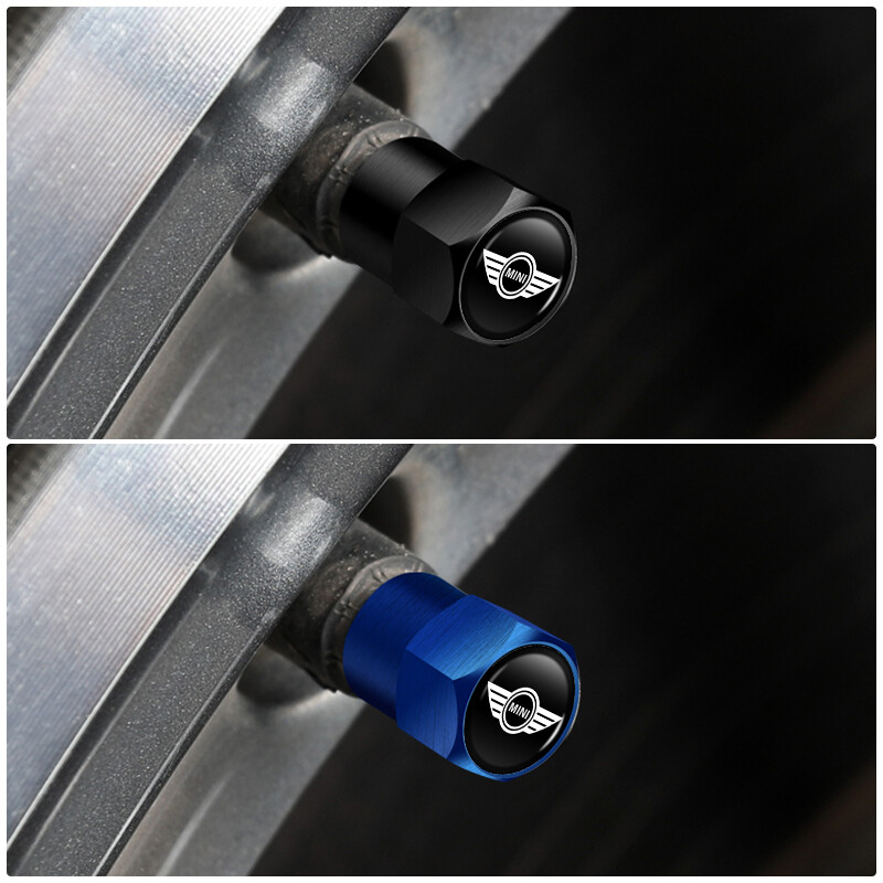 4* Car Motorcycle Tire Valve Stem Caps Aluminum Air Caps Cover For Mini