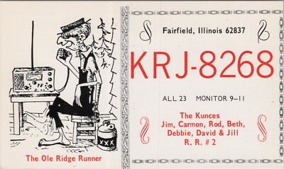 CB postcard Jim Carmon Rod Beth Debbie David Jill Kunce 1960s Fairfield Illinois