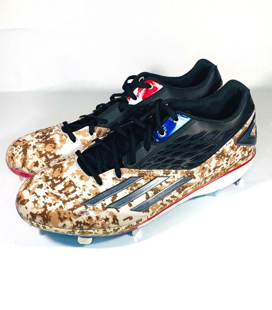 adidas red white and blue baseball cleats