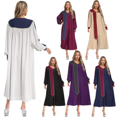 MARKENLOS iEFiEL Unisex Chormantel mit goldener Stola langärmelig V-Ausschnitt Chorkleid