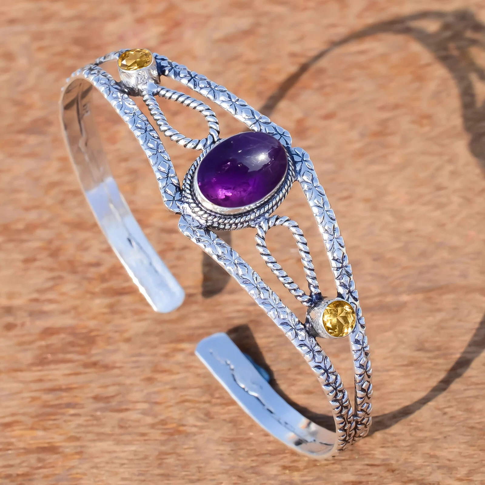 VALENTINO Bracciale con pietre preziose taglio ametista e citrino in argento sterling 925 regalo per amico