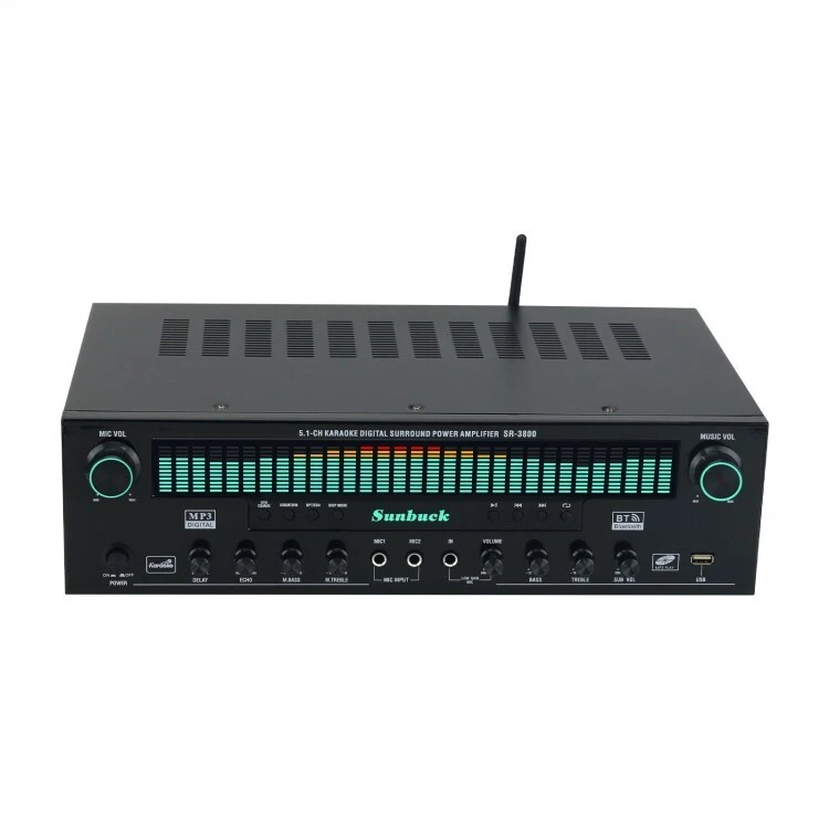 SR-3800 1000W 220V amplificador Bluetooth karaokê amplificador de potência surround digital - Imagem 4 de 4