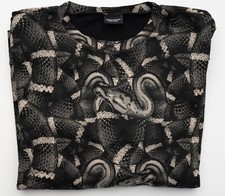NWT MARCELO BURLON Snakes Black Cotton Regular Fit Pullover Crewneck Sweater XS