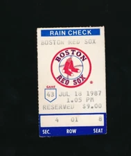 July 18 1987 A's @ REd Sox ticket stub Canseco HR Jim Rice HR Henderson 4 hits *