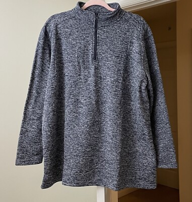 Exist Fleece Quarter Zip Pullover Marled Blue Long Sleeve Athletic Women's XL