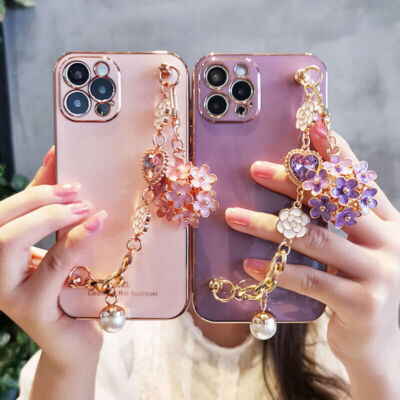 For iPhone Samsung Luxury Fashion Flower Bracelet  Phone Case Cover Women Girl