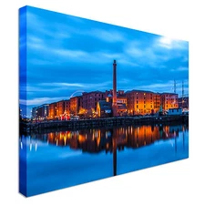 Liverpool Albert Dock in evening Canvas Wall Art Picture Print