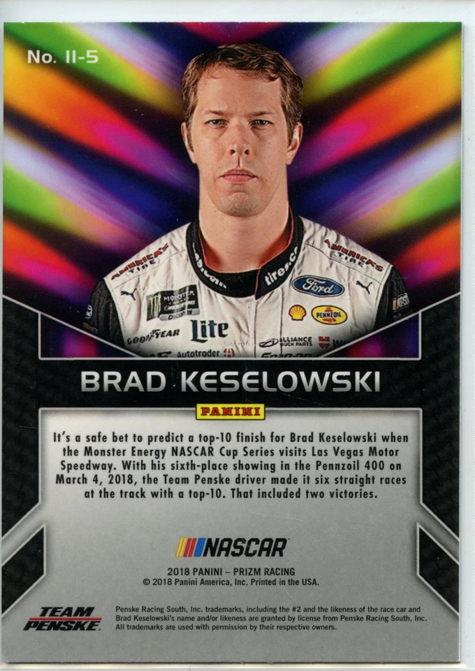 2018 Panini Prizm Racing NASCAR Instant Impact #II-5 Brad Keselowski Quantity - Image 2 of 2