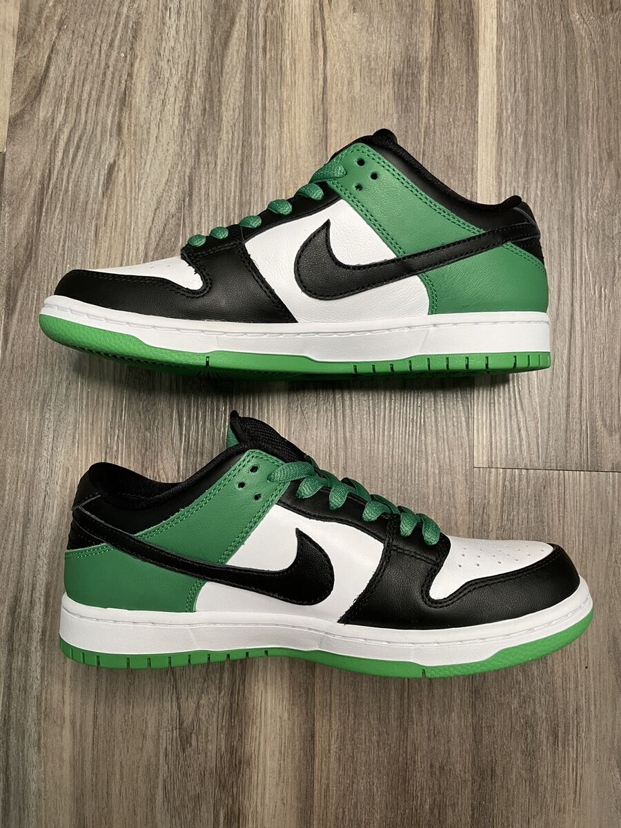Nike SB Dunk Low Black/Classic Green/White - Men’s Size 7, Women’s Size 8.5