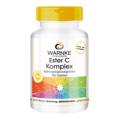 Ester C Komplex - 100 Tabletten mit Bioflavonoiden, Acerola, Hagebutte +  Rutin