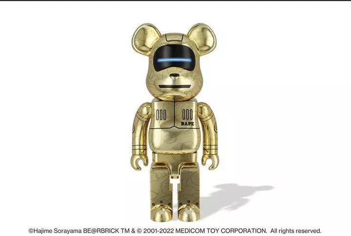 Bearbrick x BAPE x Hajime Sorayama Baby Milo 1000% Gold