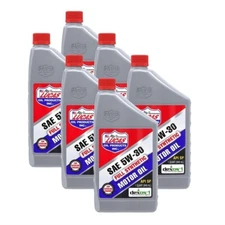Lucas 10049 Full Synthetic High Mileage 5W-30 Motor Oil 1 Quart Bottle (Qty 6)
