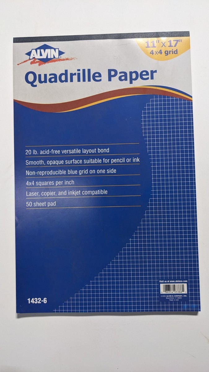 Alvin Drafting 4X4 Quadrille Bond Paper #1432-1 - View #4