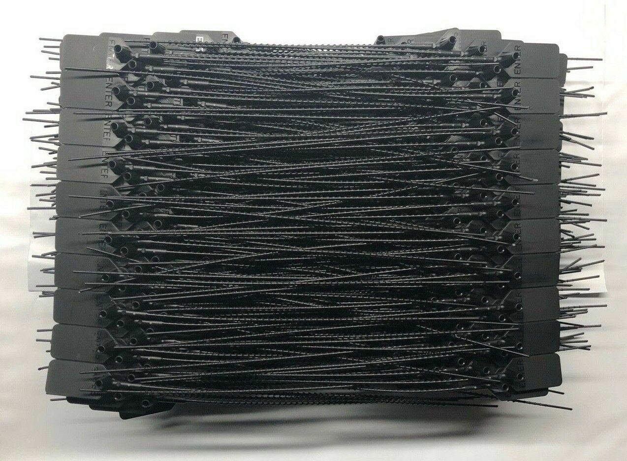 NEW 100 FIRE EXTINGUISHER TAMPER PROOF "FLAG" SAFETY SEALS (BLACK) U.L. APPROVED