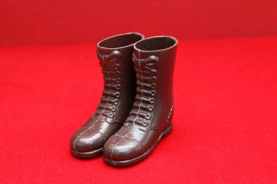 Vintage Action Man Elite Brigade Gi Joe Re Issue Tall Brown Boots one pair