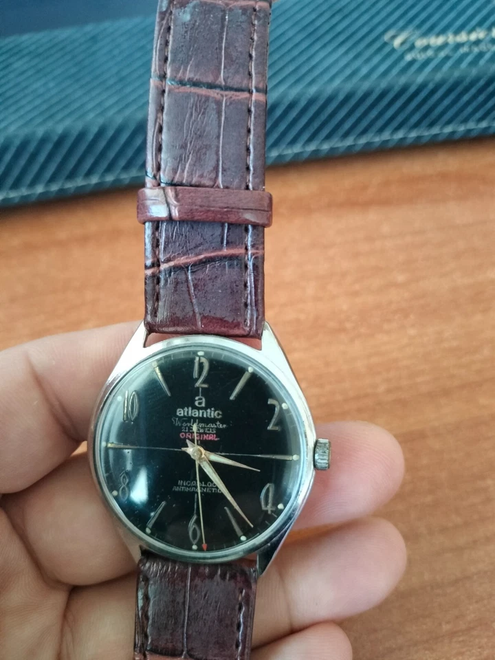 orologio Atlantic Worldmaster 36 mm Swiss Made 1969 cassa a vite numerata  - Imagen 2 de 4