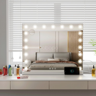 Hollywood Schminkspiegel mit Beleuchtung, 19 LED Licht Dimmbarer Schminktisch