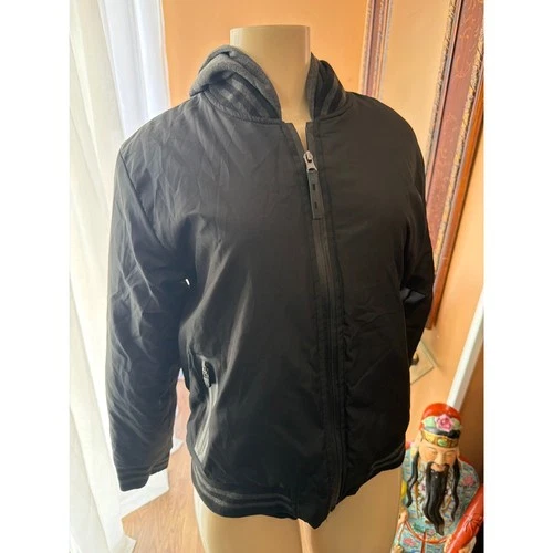 Ring of Fire Blaze Micro Fiber Jacket Black Hooded Bomber Mens Large NEW - product listing photo