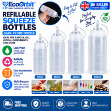 Squeeze Bottle with Nozzle Refillable Sauce Oil Lotion Dispenser Travel Containe