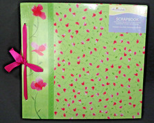 Miss Elizabeth's Pink Petals Fall-Midley Scrapbook Cover Lime Green w Pink Flora