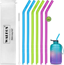 14.5 Inch Extra Long Reusable Silicone Straws, Big Sizes Flexible Bendable Straw
