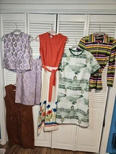 Lot Of 6 Authentic 50s 60s Vintage Dresses & Top Funky & Fun To Wear