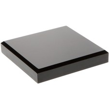Plymor Black Acrylic Square Beveled Display Base, 4" W x 4" D x 0.75" H