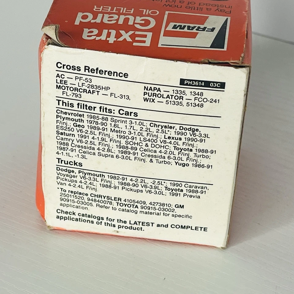 Fram Extra Guard 替换滤油器 PH3614 1991 复古全新开箱 — 第 4/4 张图片