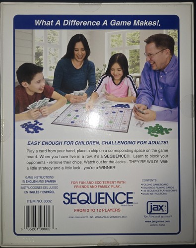 Jax 8002 Sequence Board Game - New - Picture 2 of 2