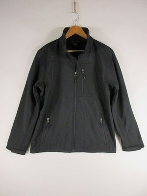 CB Softshell Jacket Mens M Black Fleece Lined Full Zip Stand Collar Zip Pockets