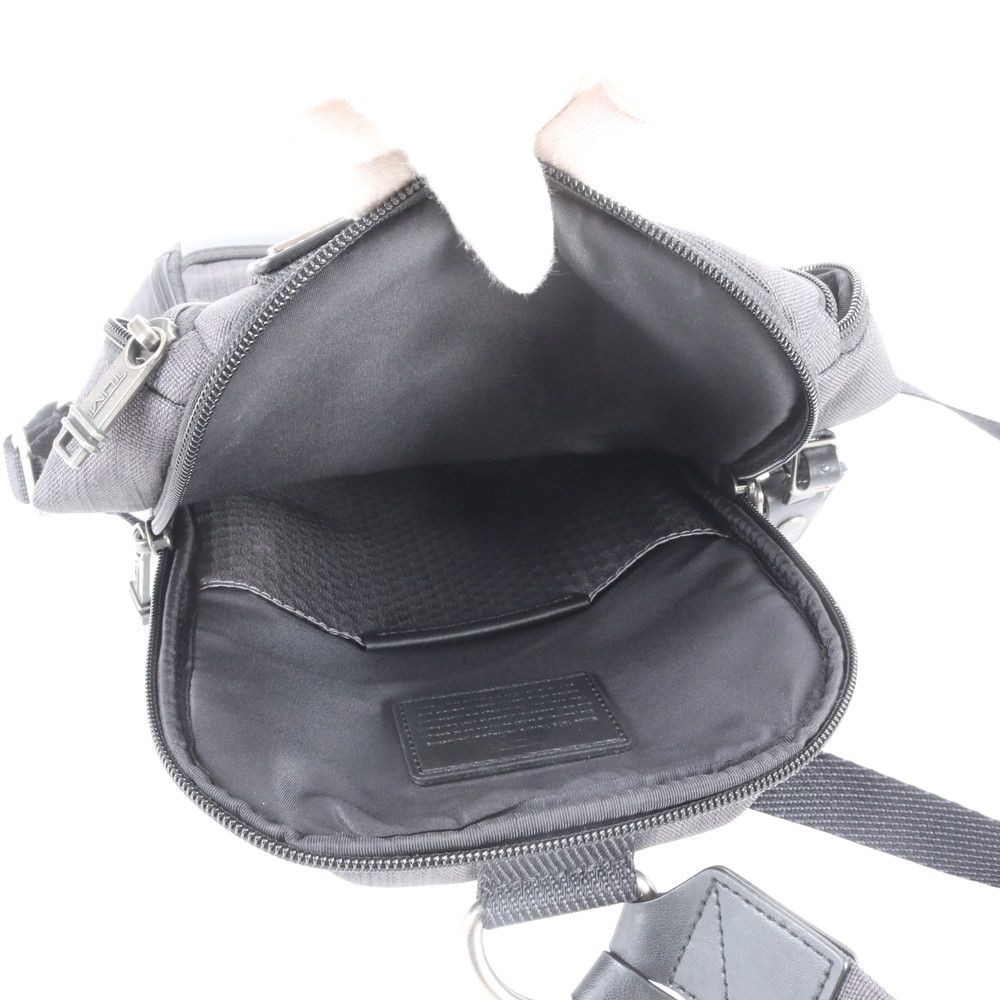TUMI Leather 2-Way Body Bag with Tracer Tag Grey Black Men’s Backpack image 10