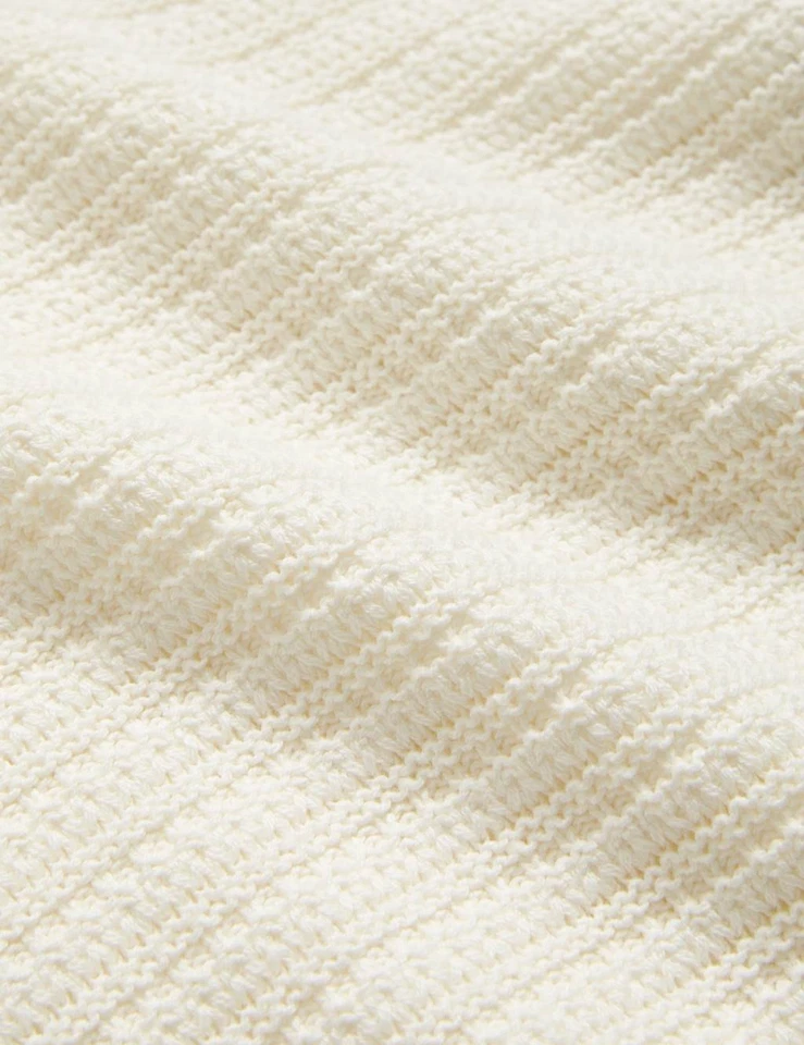 M&S - Jaeger Womens White Cotton V-Neck Long sleeved Jumper - Image 3 of 4