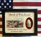 Civil War Bullet Relic The 3rd Battle of Winchester VA with Display Case/COA