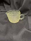 Vintage Anchor Hocking Cream Pitcher With Diamond Pattern, Uranium? It Glows!