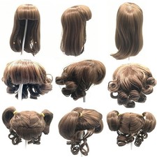 Golden Hair wig 48cm to 58cm Reborn Silicone Baby Dolls Curl Long Sticked DIY